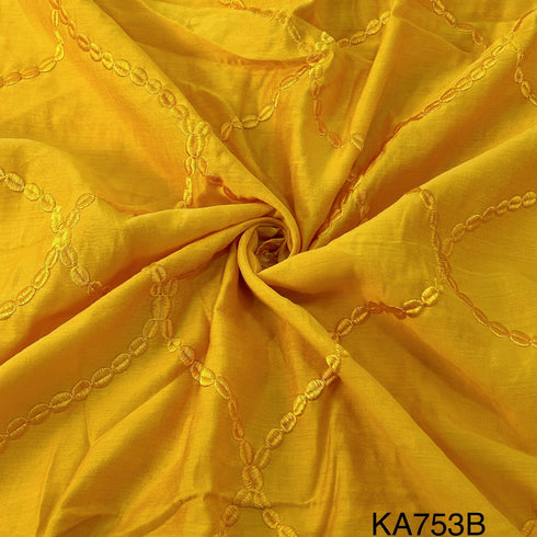 Thread Embroidered Chanderi Silk Fabric KA753